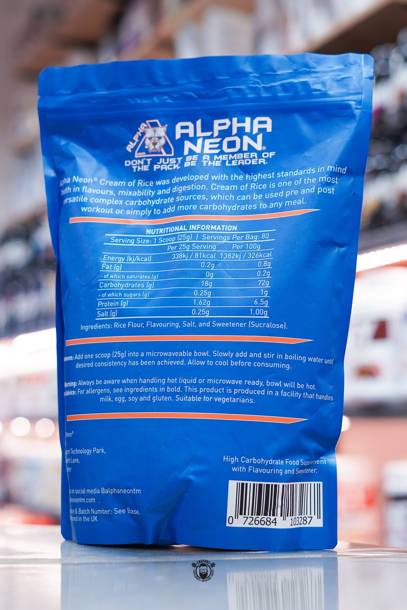 Alpha Neon - Cream of Rice - 2kg - 80 Servings