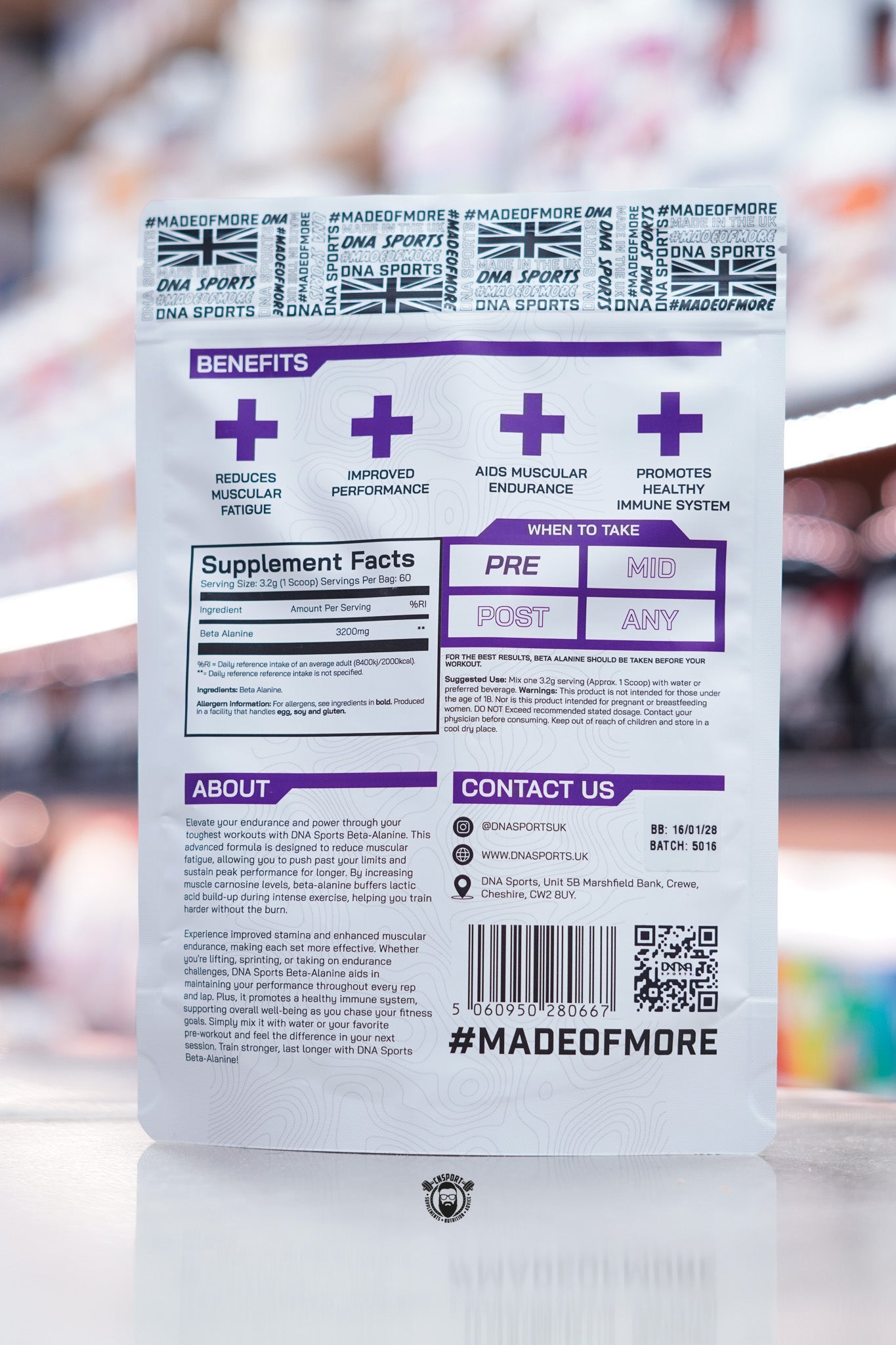 DNA Sports - Beta Alanine - 192g