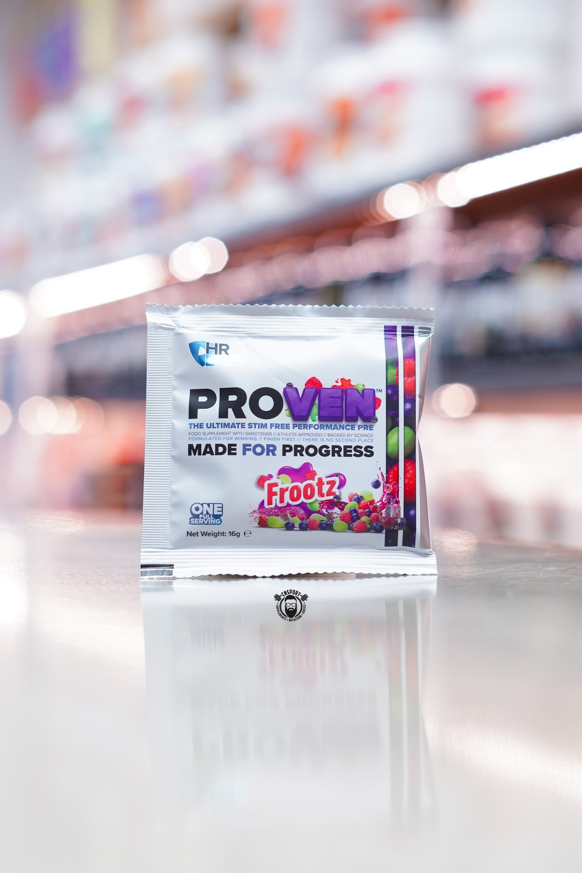 HR Labs Proven Frootz flavour 16g pre-workout sample sachet