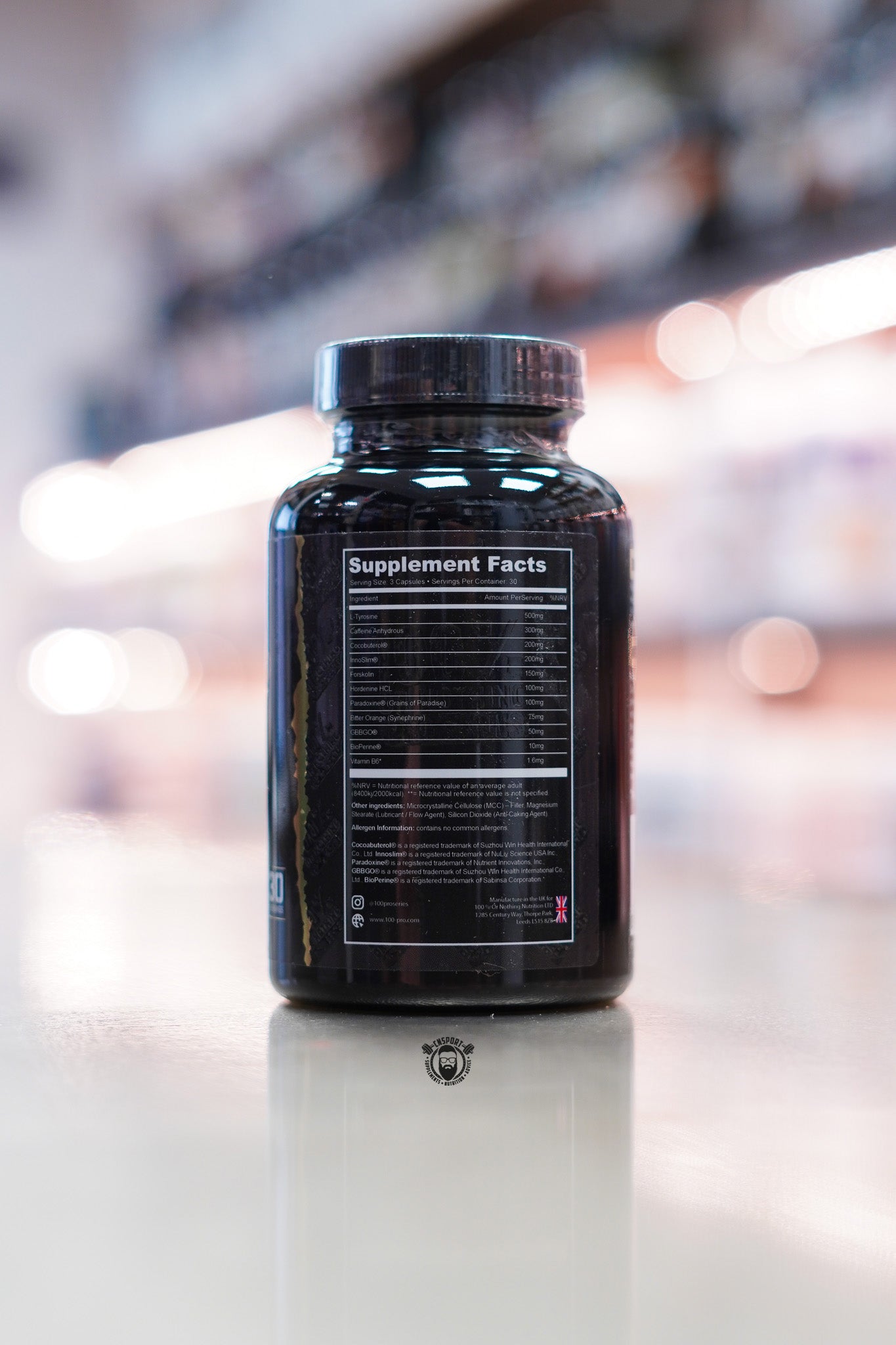 100% or Nothing - Thermo 9mm - Inferno - 30 servings ingredient label