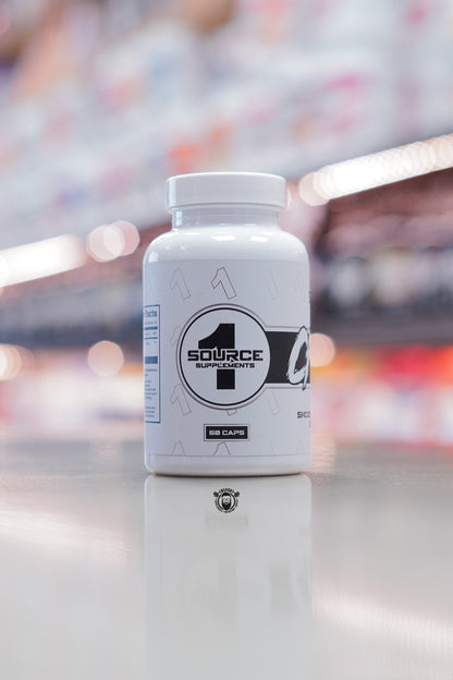 side of 1 Source Supplements SHODEN Chill Ashwagandha capsules bottle with 60 capsules label