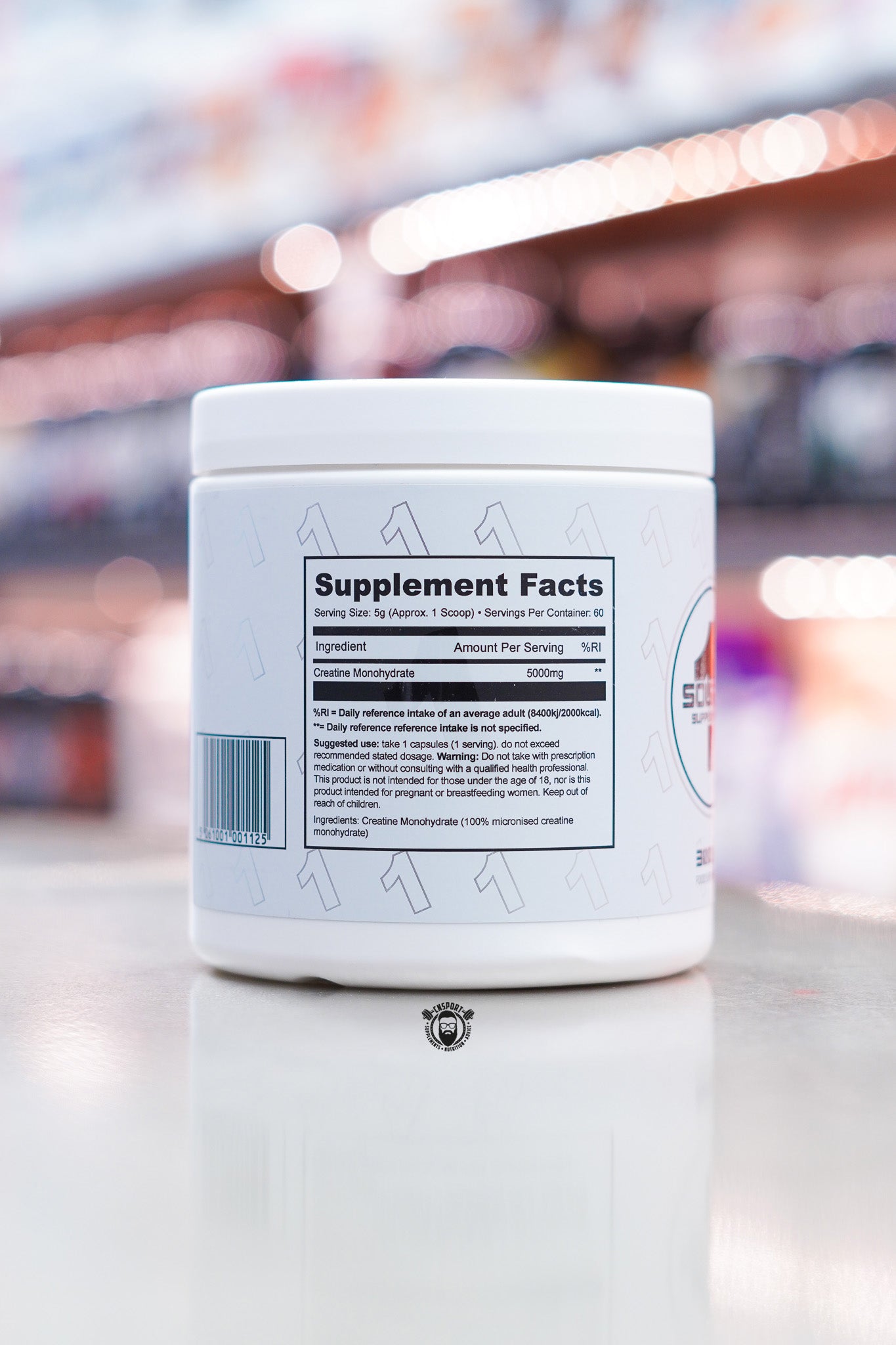 1 Source Supplements - Creatine Monohydrate - 300g ingredient label