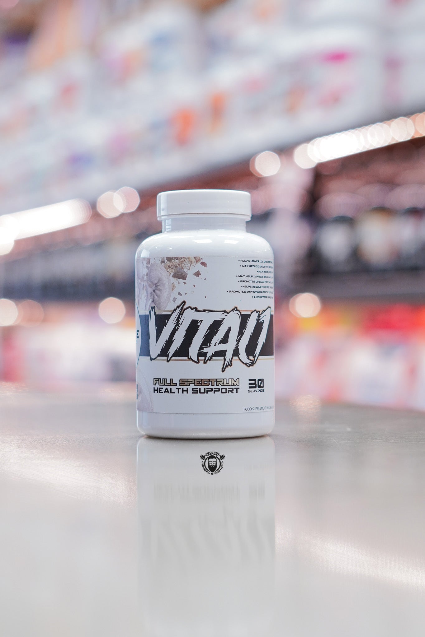 Front label of 1 Source Supplements Vital 1 capsules highlighting full spectrum health support and 30 servings.