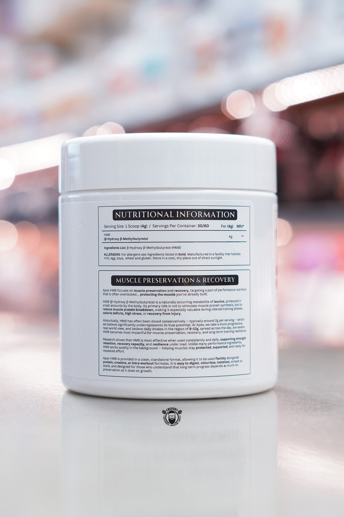 Apex Formulas - HMB - 30/60 Servings ingredient label