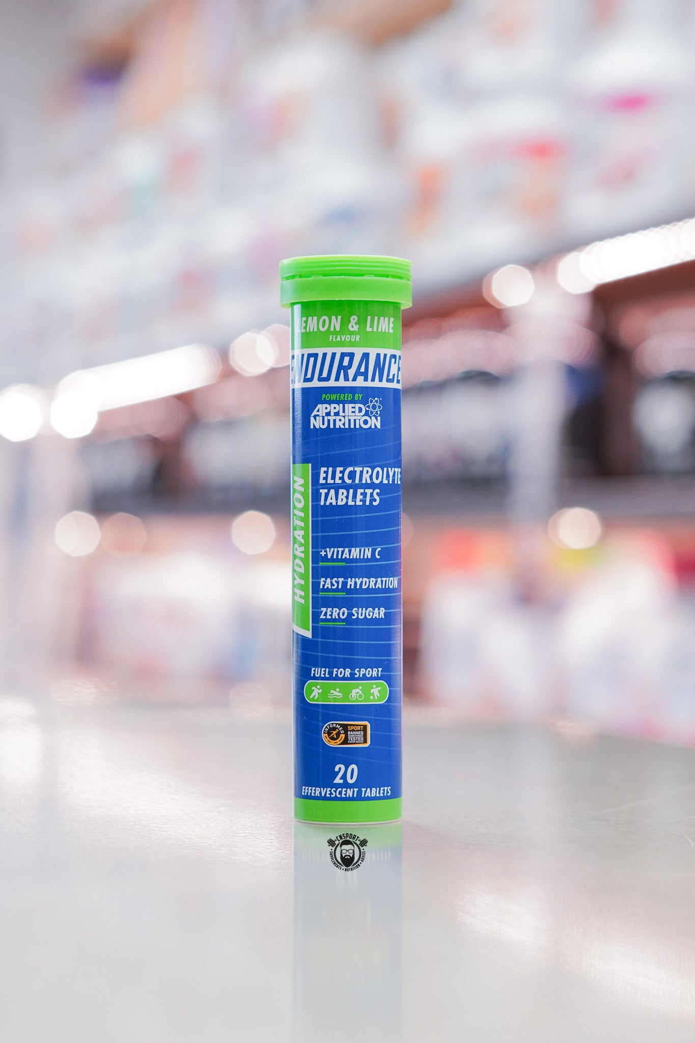 Applied Nutrition Endurance Electrolyte Tablets Lemon & Lime flavour tube with 20 effervescent hydration tablets.
