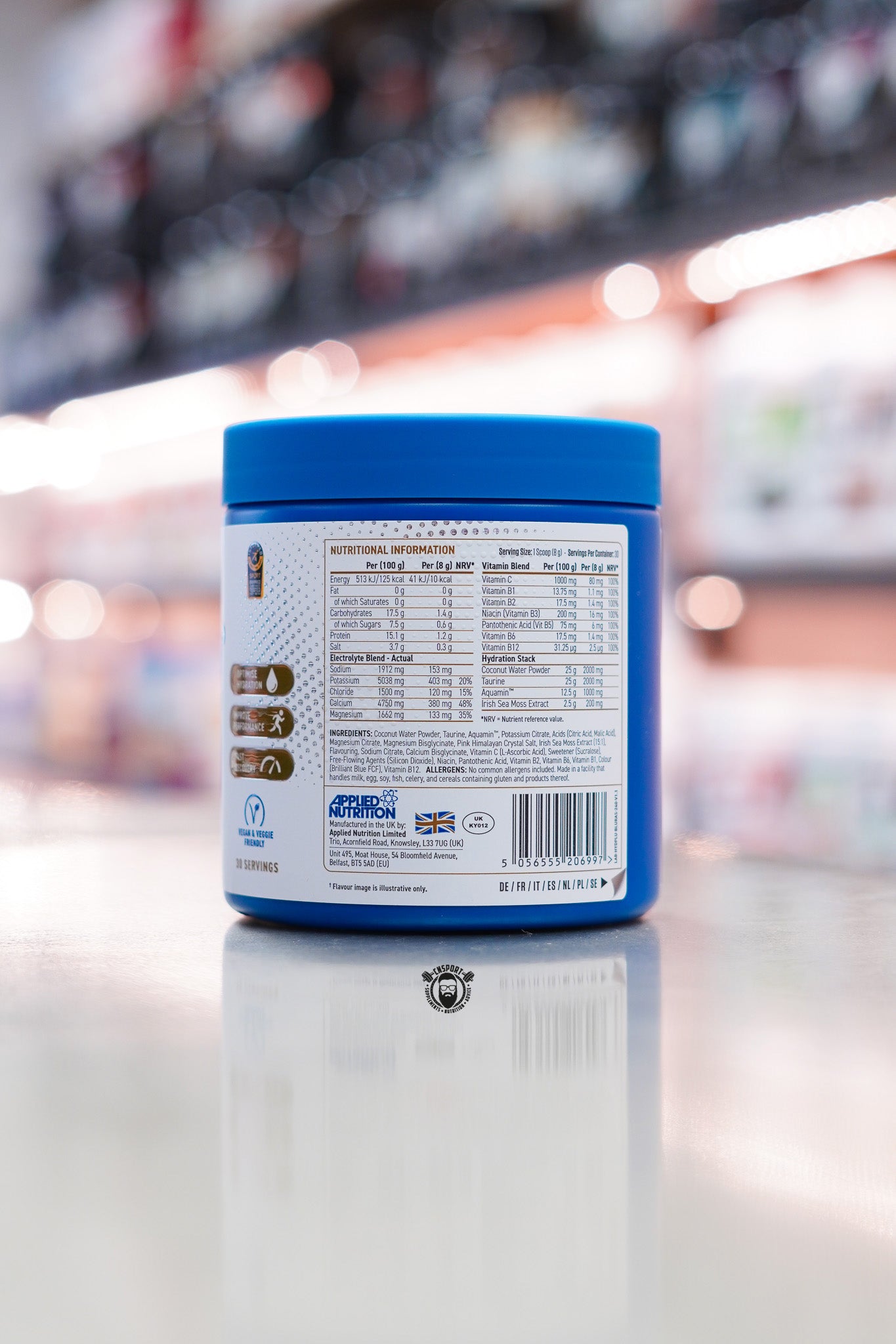 Applied Nutrition - Hydration + - 30 Servings ingredient label