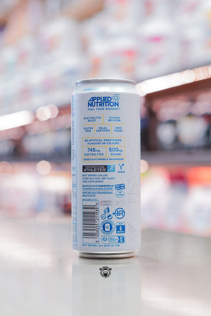 Side view of Na11 Hydration Citrus Twist can showing nutrition information and ingredients panel