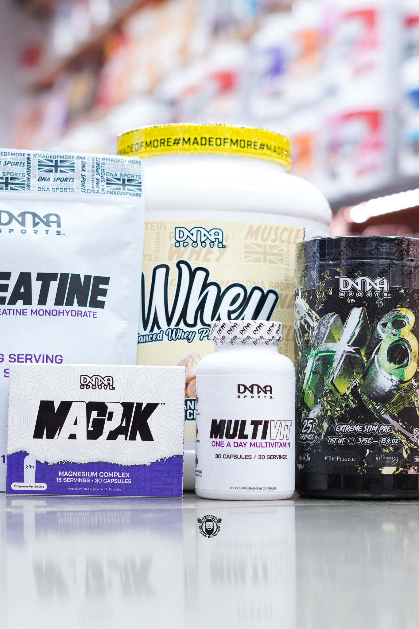 DNA Sports - Whey, Creatine, Multivitamin & Pre-Workout bundle