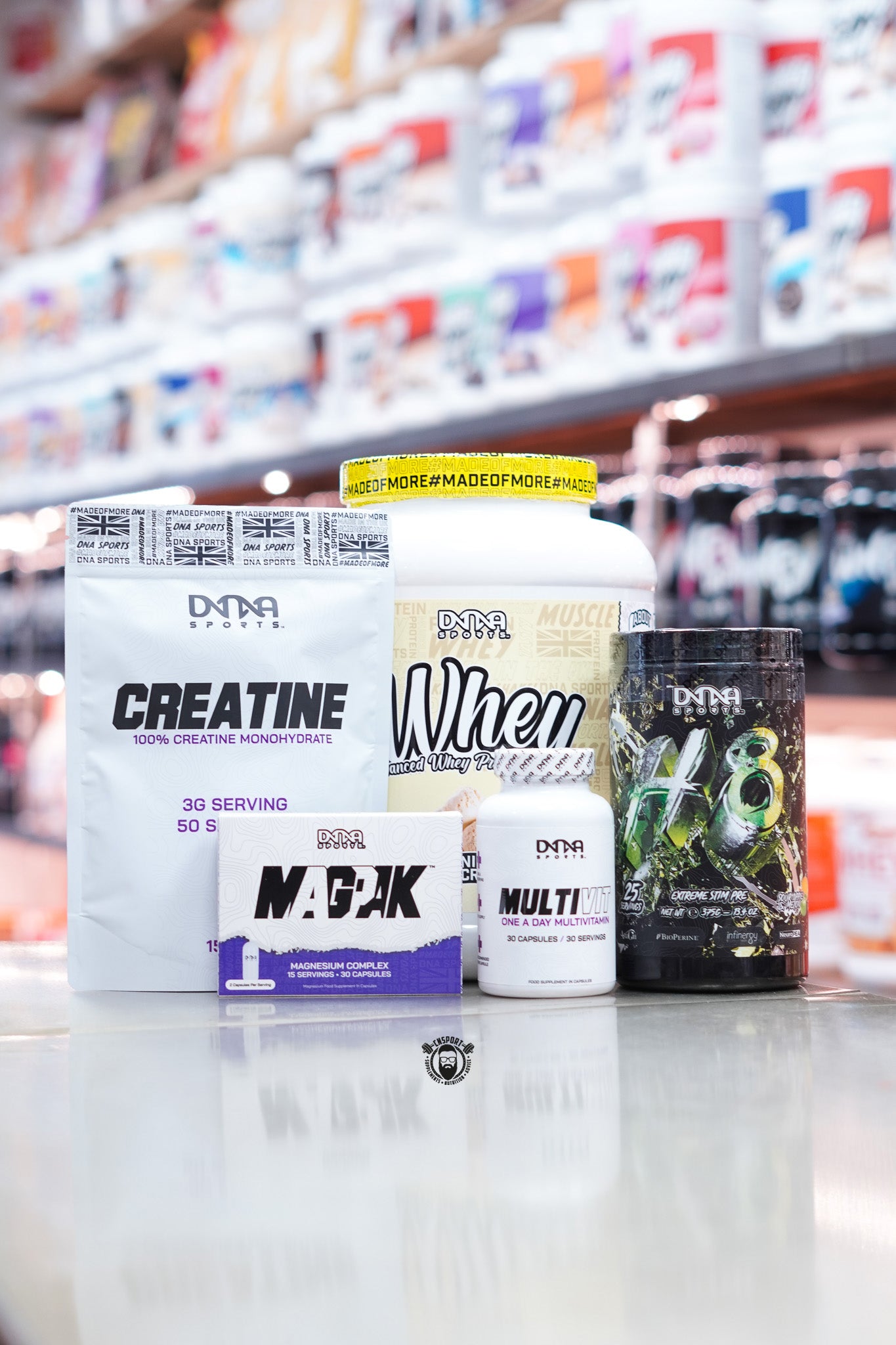 DNA Sports - Whey, Creatine, Multivitamin & Pre-Workout bundle