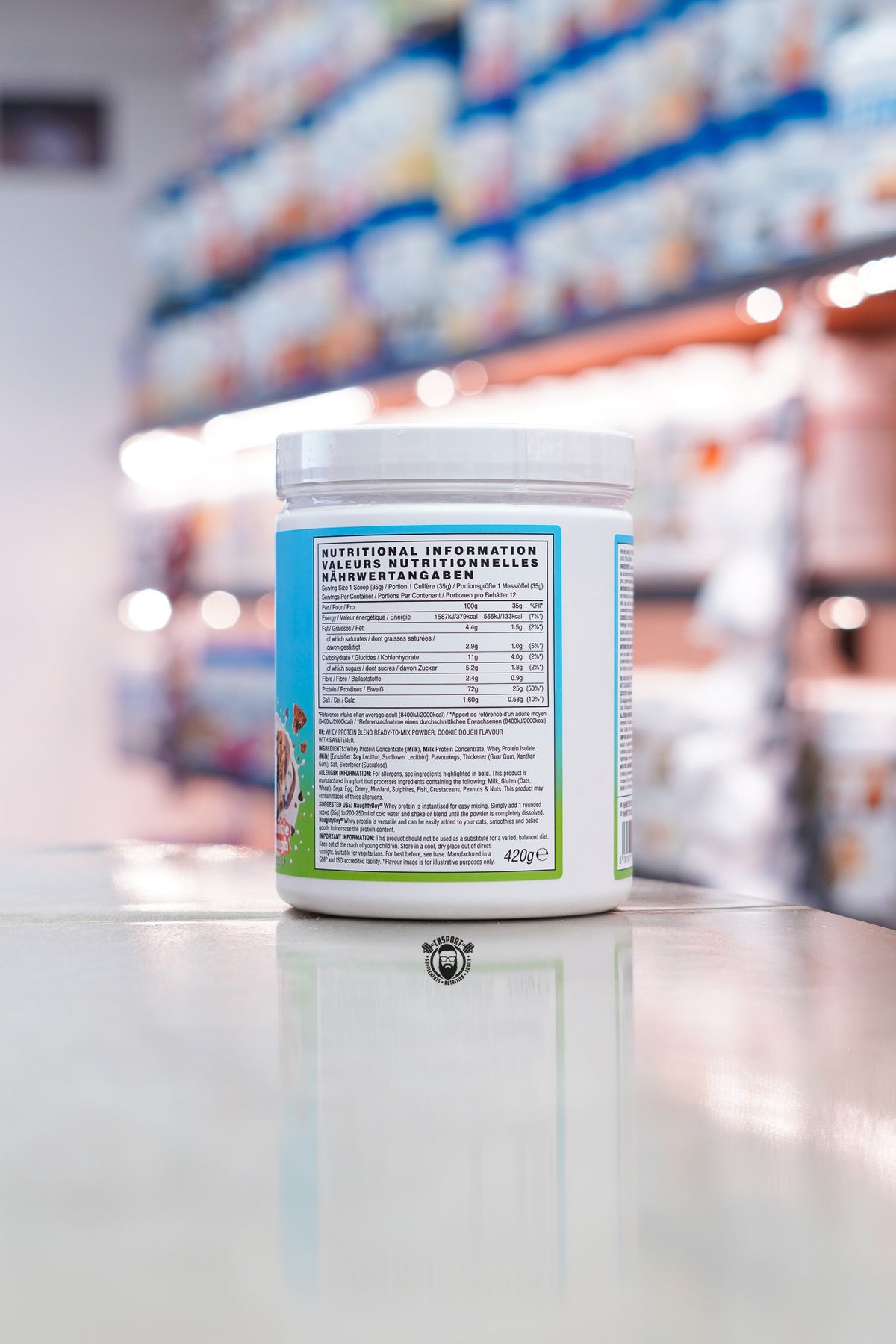 Naughty Boy - Whey Protein - 450g ingredient label