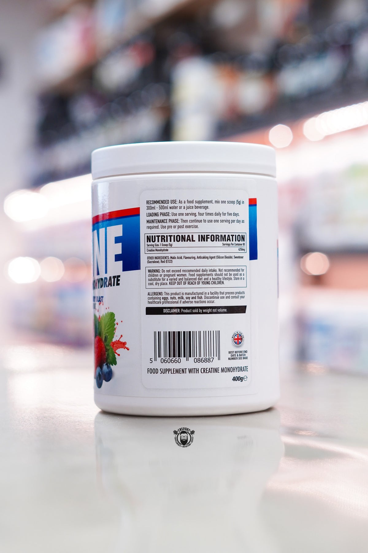Per4m - Flavoured Creatine - 80 Servings ingredient label