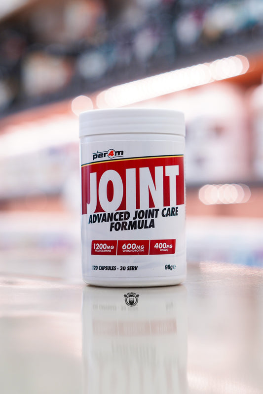 Per4m Advanced Joint Care Formula with glucosamine, chondroitin and cissus, providing 30 servings to support joint health and mobility.