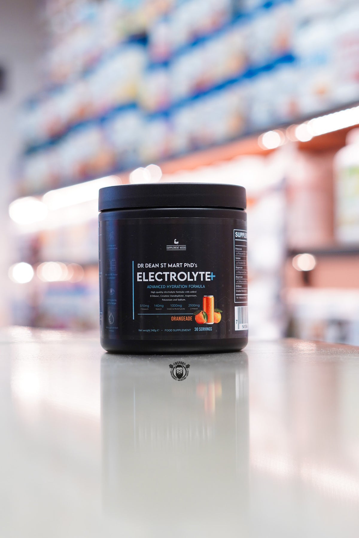 Supplement Needs Electrolyte+ Orangeade flavour hydration powder tub with 30 servings