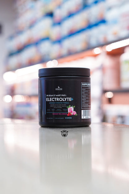 Supplement Needs Electrolyte+ Raspberry Pink Lemonade flavour hydration powder tub with 30 servings
