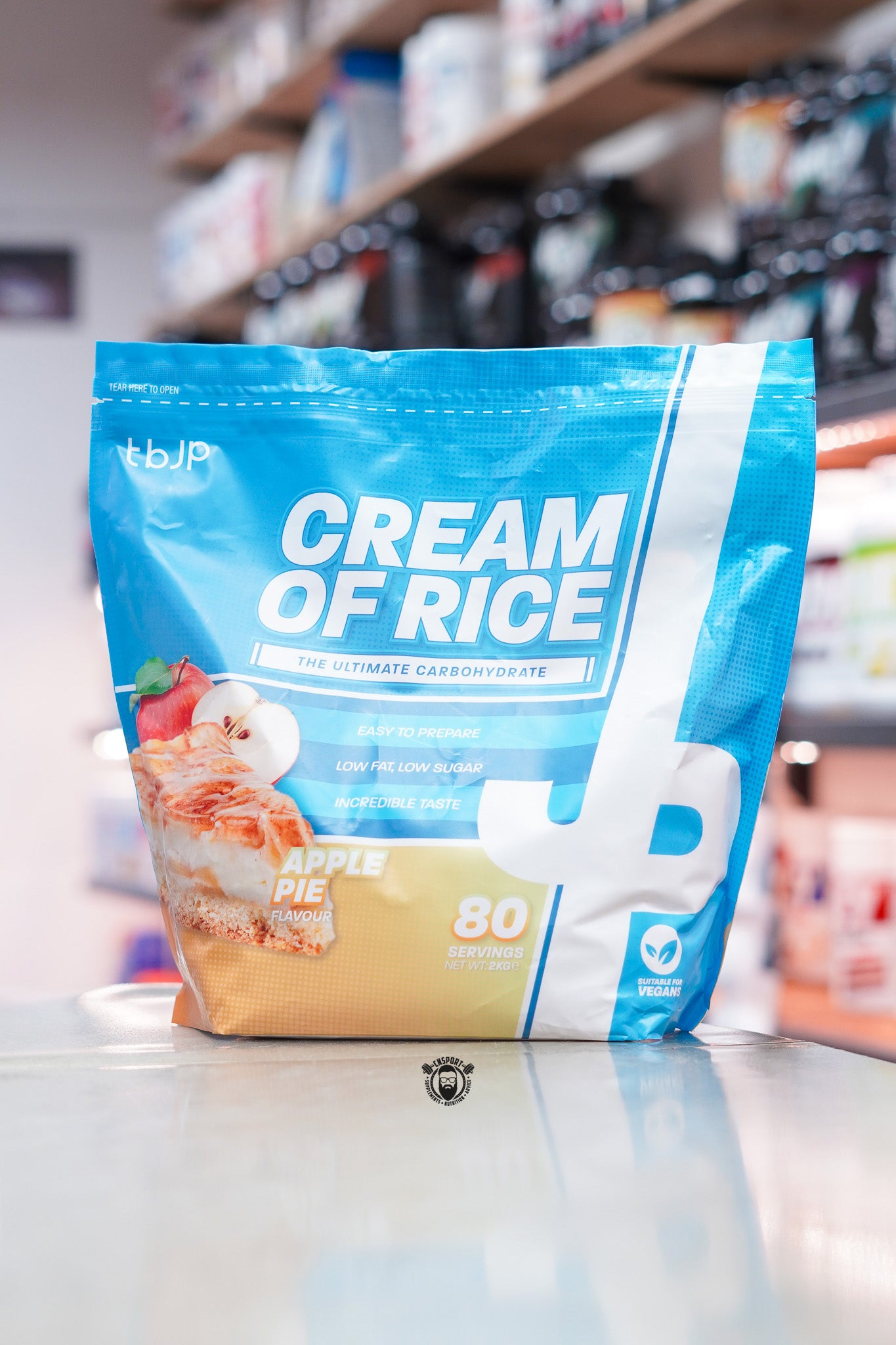 TBJP Cream of Rice Apple Pie flavour 2kg bag with 80 servings.