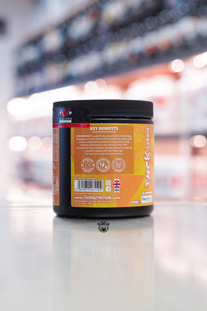 TWP Hydra Plenish hydration formula side label showing key benefits and branding.