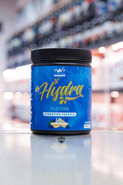 TWP Hydra Plenish hydration formula tub, Blue Lemonade flavour, 80 servings.
