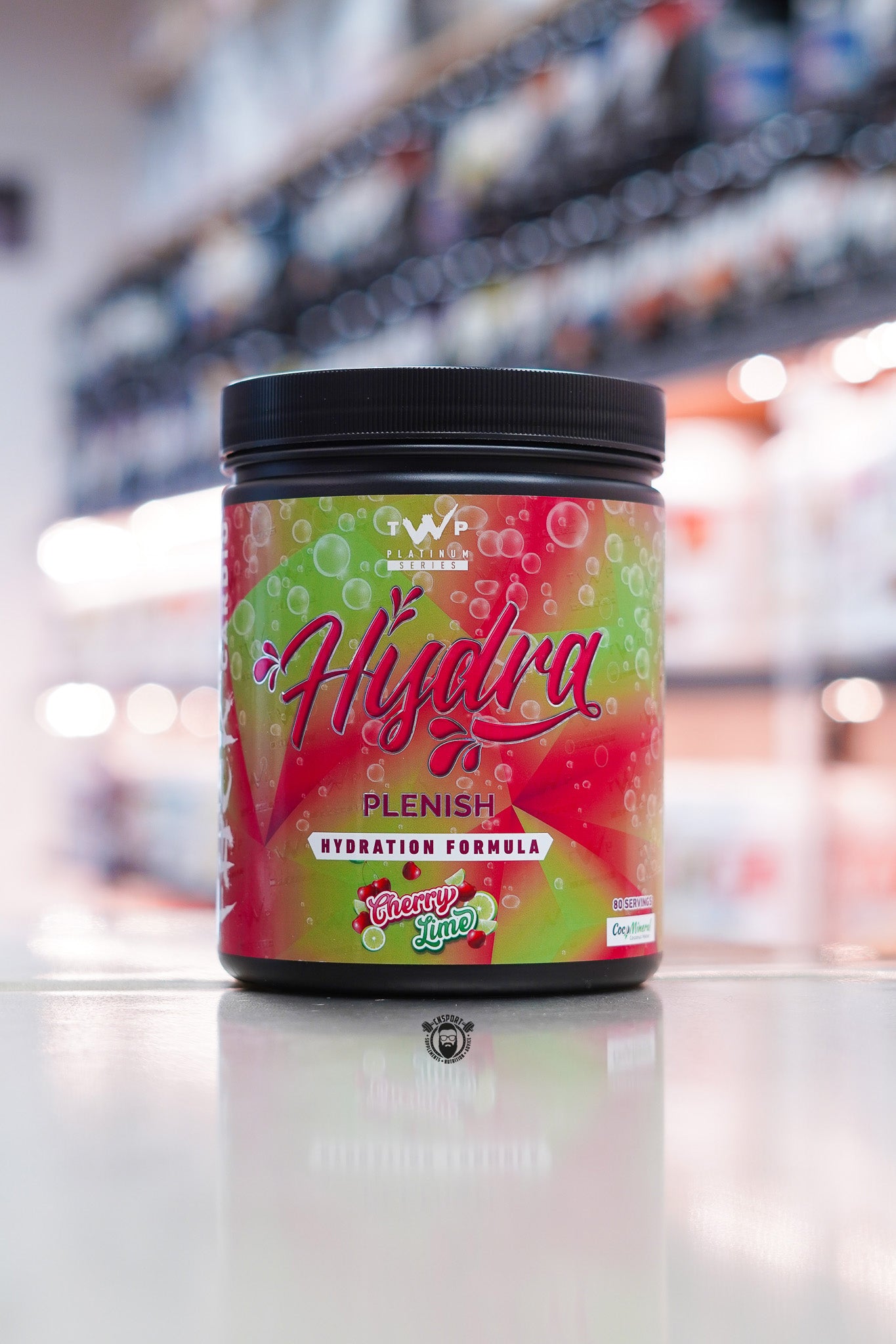 TWP Hydra Plenish hydration formula tub, Cherry Lime flavour, 80 servings.