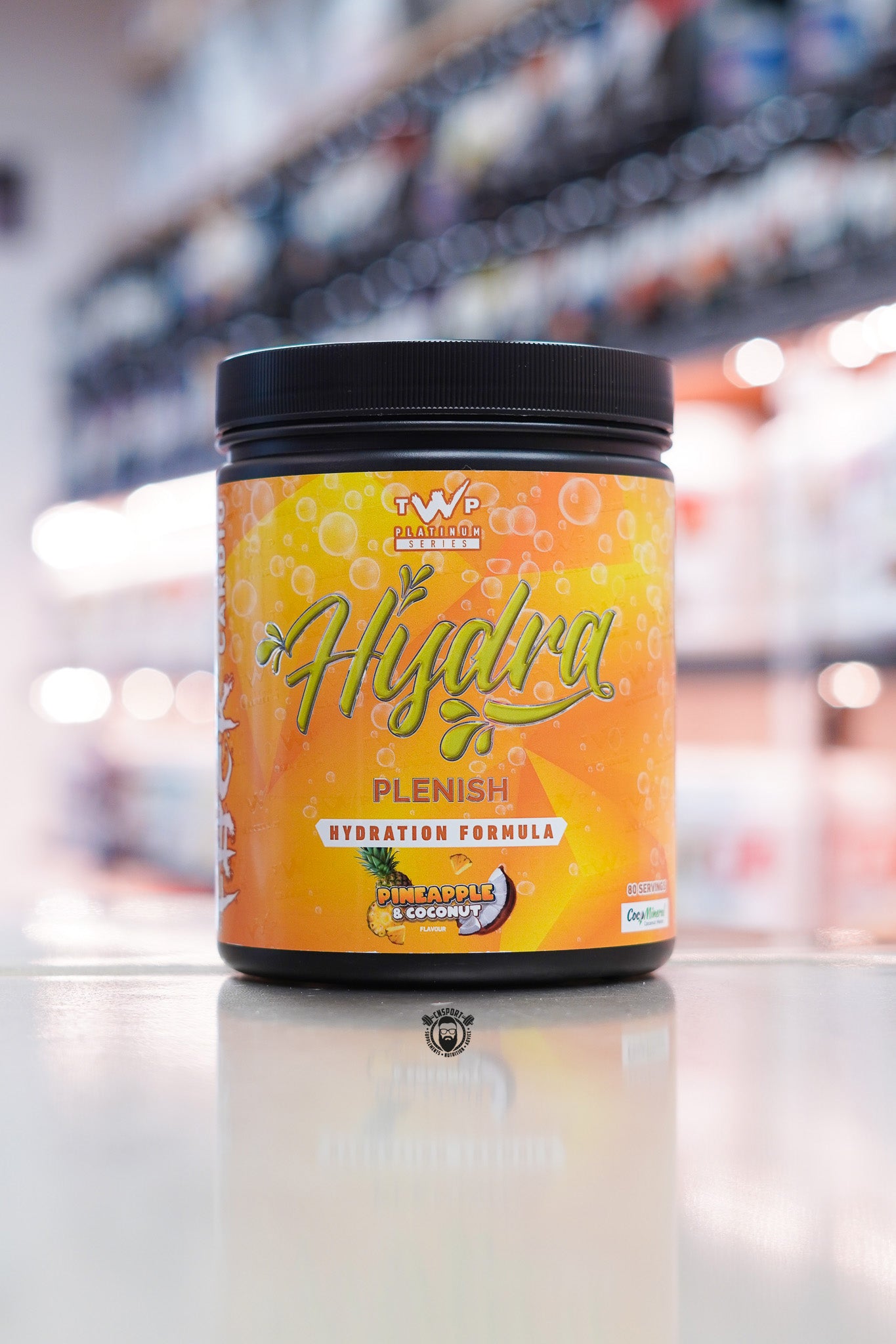 TWP Hydra Plenish hydration formula tub, Pineapple and Coconut flavour, 80 servings.