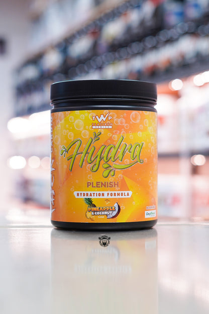 TWP Hydra Plenish hydration formula tub, Pineapple and Coconut flavour, 80 servings.