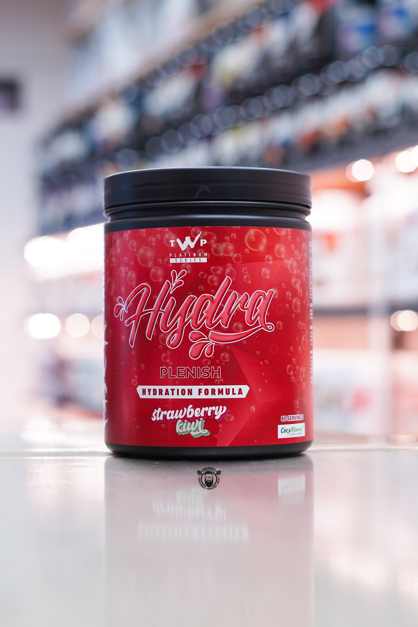 TWP Hydra Plenish hydration formula tub, Strawberry Kiwi flavour, 80 servings.